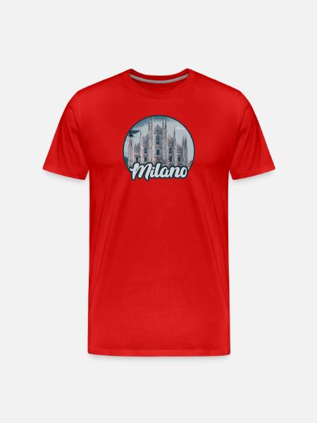 Milano Duomo Skyline - Men's Premium Organic T-Shirt - red