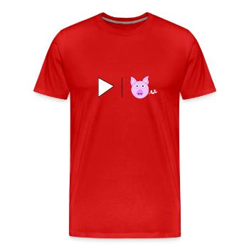 Porcelet géométrique - T-shirt bio Premium Homme - rouge - Devant - Damien (186cm)