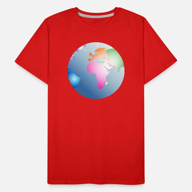 blauer Planet Erde mit bunten Kontinenten Männer Premium Bio T-Shirt