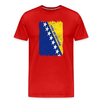 Bosnien und Herzegowina Flagge - Männer Premium Bio T-Shirt - Rot - Vorne - Damien (186cm)