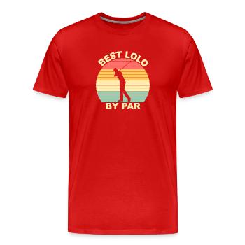 Best Lolo By Par - Golfing - Men's Premium Organic T-Shirt - red - Front - Damien (186cm)