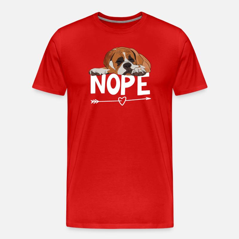Boxer Hund Nope - Männer Premium Bio T-Shirt - Rot