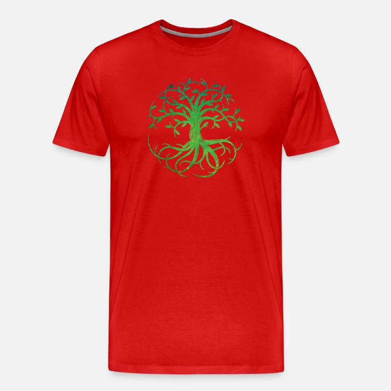 Celtic Tree of Life - Männer Premium Bio T-Shirt - Rot