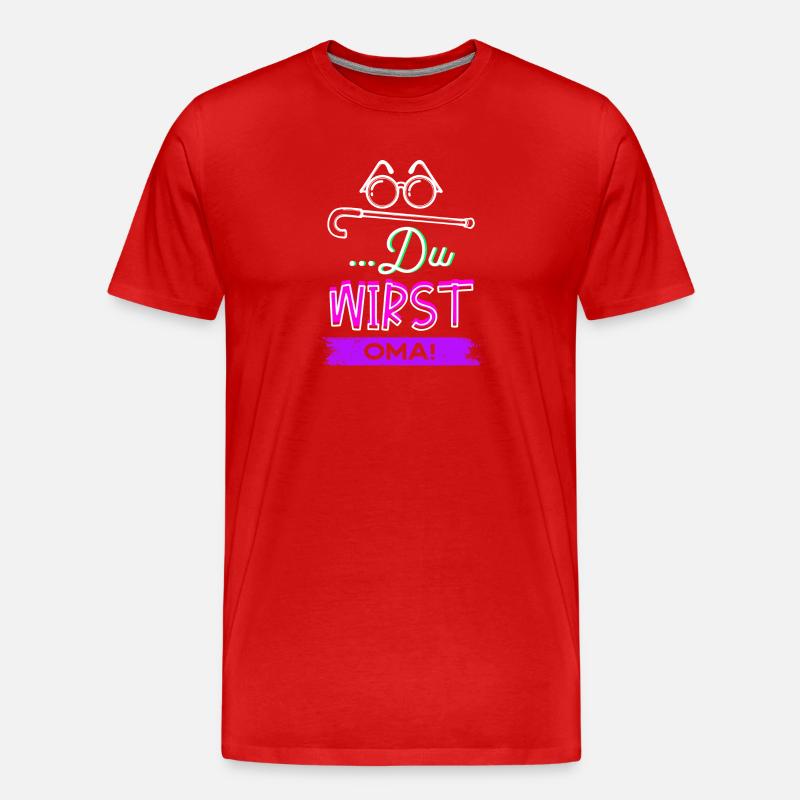 Sehschwäche Brille Statement Großmutter Oma - Männer Premium Bio T-Shirt - Rot