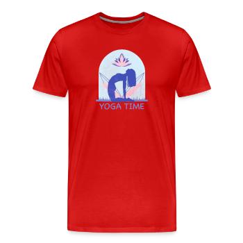 Yoga - Männer Premium Bio T-Shirt - Rot - Vorne - Damien (186cm)