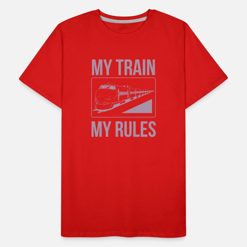 Train driver sayings my train my rules Men's Premium Organic T-Shirt