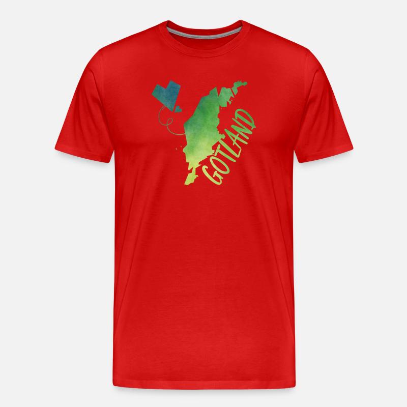 Gotland - Männer Premium Bio T-Shirt - Rot