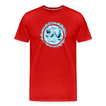 Conception de tourbillon d’eau orageuse - T-shirt bio Premium Homme - rouge - Devant - Damien (186cm)