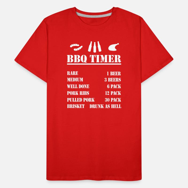 BBQ TIMER Grillen Lustige Grill Männer Premium Bio T-Shirt