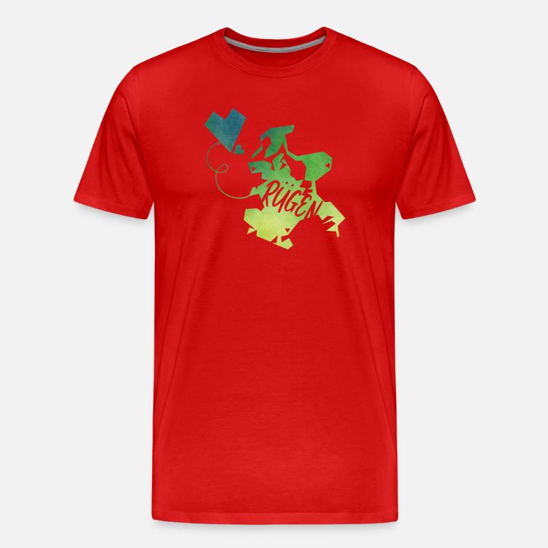 Rügen - Männer Premium Bio T-Shirt - Rot