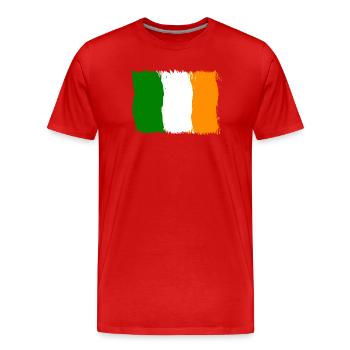 Irlande , Drapeau Drapeau Cadeau - T-shirt bio Premium Homme - rouge - Devant - Damien (186cm)
