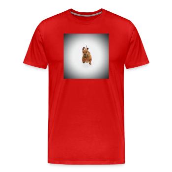 Brauner Dackel - Männer Premium Bio T-Shirt - Rot - Vorne - Damien (186cm)