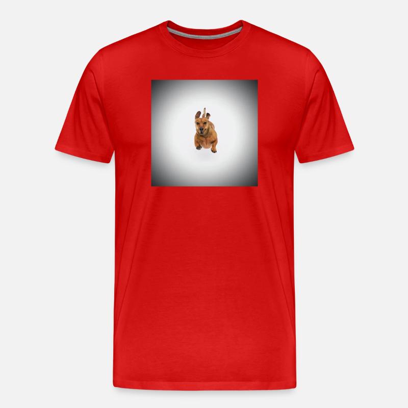 Brauner Dackel - Männer Premium Bio T-Shirt - Rot