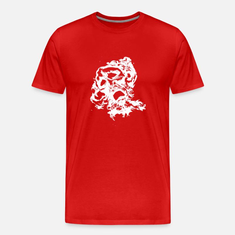 Gesicht weiß - Männer Premium Bio T-Shirt - Rot