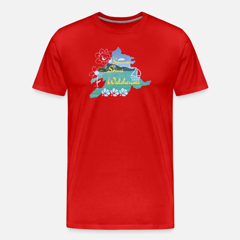 Sommer Sonne Walchensee - Männer Premium Bio T-Shirt - Rot