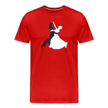 Eleganter Walzer Tanzmotif - Männer Premium Bio T-Shirt - Rot - Vorne - Damien (186cm)