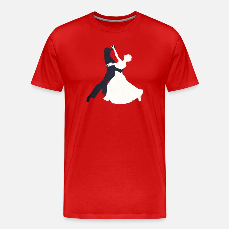 Eleganter Walzer Tanzmotif - Männer Premium Bio T-Shirt - Rot