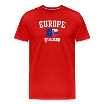 Drapeau slovaque de l’UE - T-shirt bio Premium Homme - rouge - Devant - Damien (186cm)