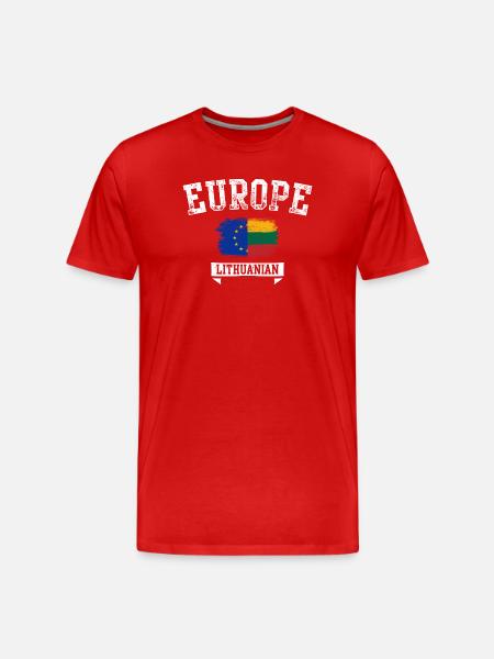 Europe Lithuania Brush Flag - Men's Premium Organic T-Shirt - red