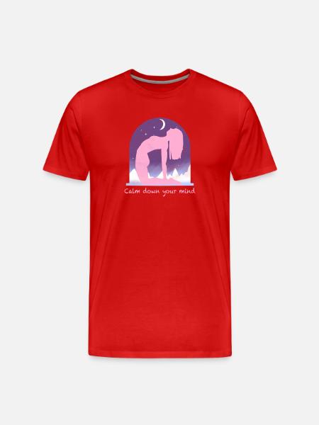 Moonlit Night Rest Pose - Men's Premium Organic T-Shirt - red