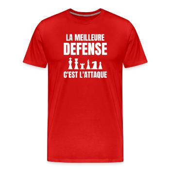 échec, échec et mat, joueur d'échecs - T-shirt bio Premium Homme - rouge - Devant - Damien (186cm)