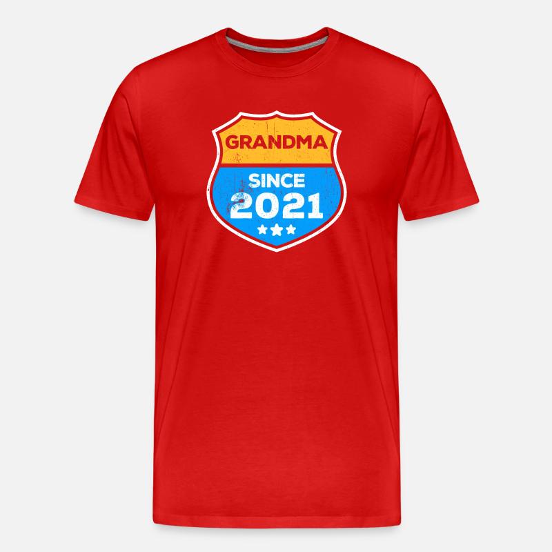 Grand-mère Grand-mère Déclaration Retraitée Grand-mère - T-shirt bio Premium Homme - rouge