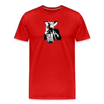 Cochon de guerre - T-shirt bio Premium Homme - rouge - Devant - Damien (186cm)