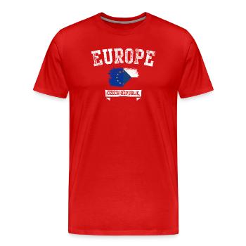 Europäische tschechische Flaggen-Pinselkunst - Männer Premium Bio T-Shirt - Rot - Vorne - Damien (186cm)