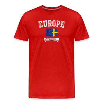 Drapeau de la Suède europe - T-shirt bio Premium Homme - rouge - Devant - Damien (186cm)