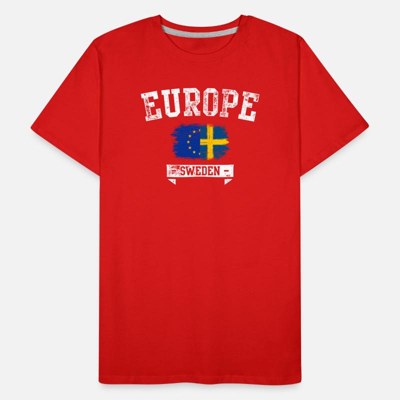 Drapeau de la Suède europe T-shirt bio Premium Homme