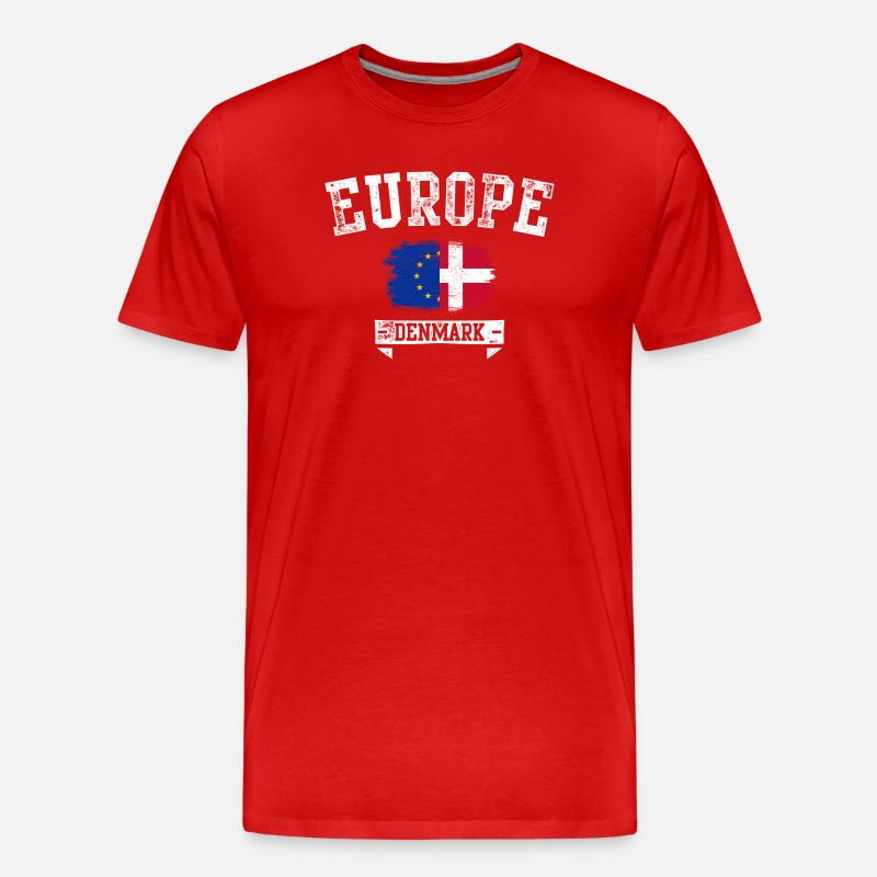 Europa-Dänemark-Flaggen-Mashup - Männer Premium Bio T-Shirt - Rot