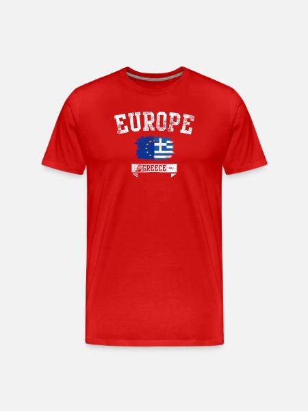 Europe Greece Flag Fusion - Men's Premium Organic T-Shirt - red