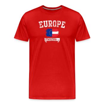 Drapeau Europe Autriche Pinceau - T-shirt bio Premium Homme - rouge - Devant - Damien (186cm)