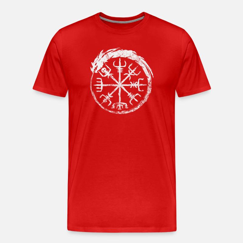 Vegvisir Dragon - Männer Premium Bio T-Shirt - Rot
