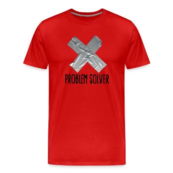 Funny Tape Man Father Problem solver - Men's Premium Organic T-Shirt - red - Front - Damien (186cm)