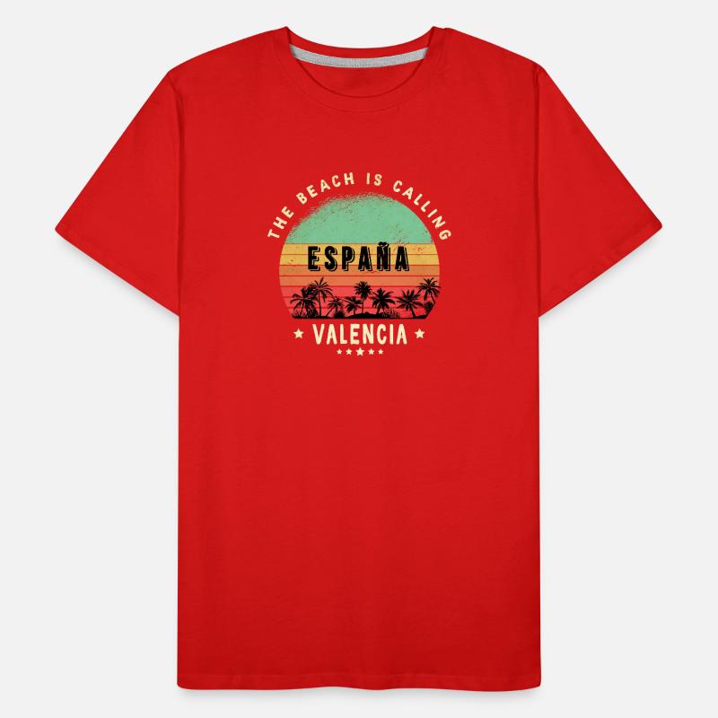 Design de plage Valence Espagne T-shirt bio Premium Homme