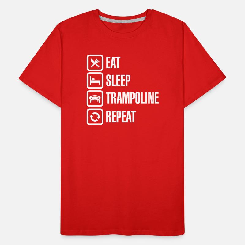 Trampoline Jumping Eat Sleep Trampoline Répéter T-shirt bio Premium Homme