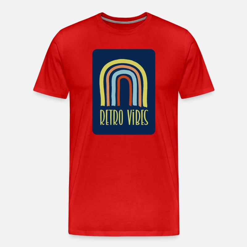 Retro-Vibes - Männer Premium Bio T-Shirt - Rot