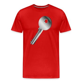 clé unique de couleur argent - T-shirt bio Premium Homme - rouge - Devant - Damien (186cm)