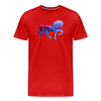 Cool Islandpferde Pferdeliebe Pferde Galopp - Männer Premium Bio T-Shirt - Rot - Vorne - Damien (186cm)