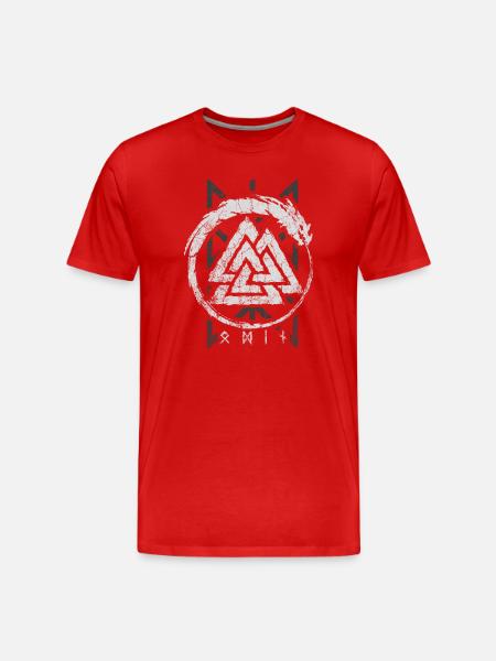 Valknut Ouroboros - Men's Premium Organic T-Shirt - red