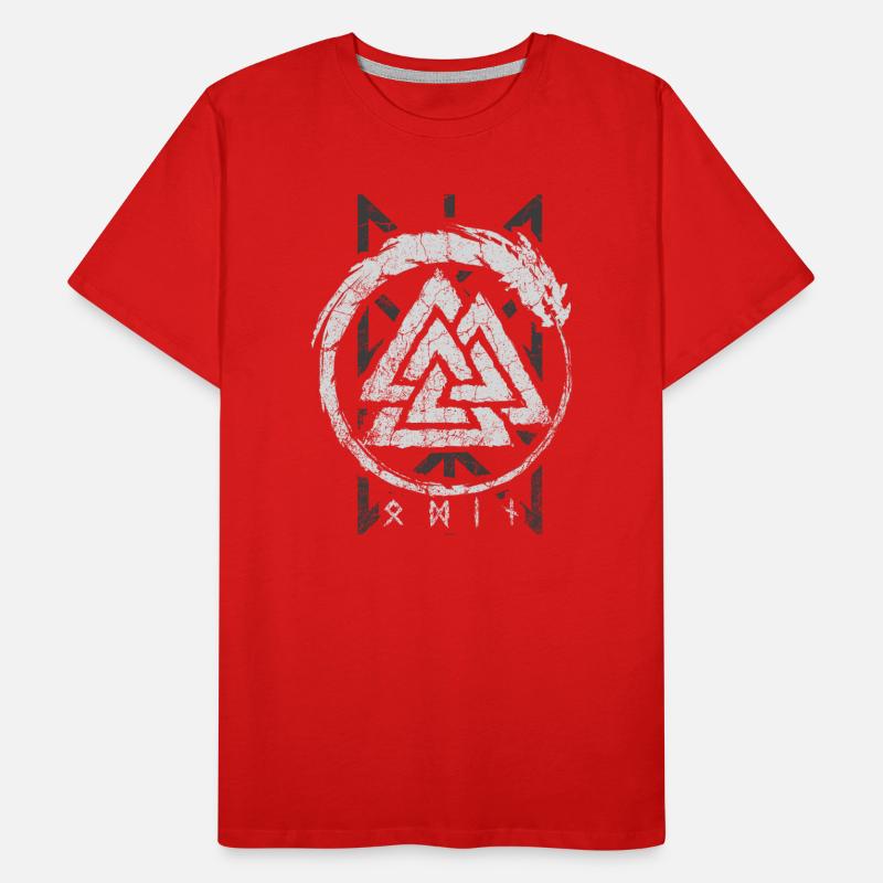 Valknut Ouroboros Männer Premium Bio T-Shirt
