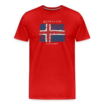 Iceland Reykjavik - Men's Premium Organic T-Shirt - red - Front - Damien (186cm)