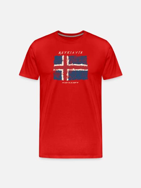 Iceland Reykjavik - Men's Premium Organic T-Shirt - red