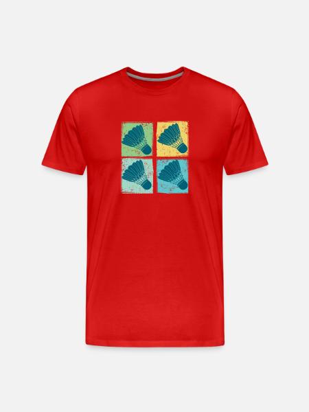 Badminton Shuttlecocks Pop Art - Men's Premium Organic T-Shirt - red
