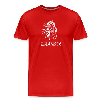 Hengst Pferde Spruch Islandpferde Pferdeliebe - Männer Premium Bio T-Shirt - Rot - Vorne - Damien (186cm)