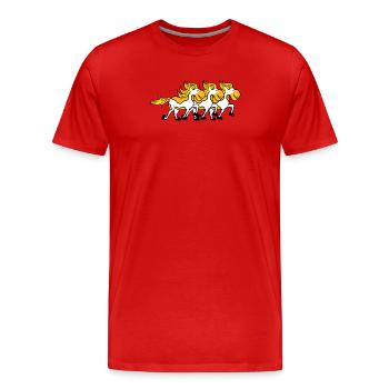 Icelandic Horses Stallion Gallop Horse Fan Horses - Men's Premium Organic T-Shirt - red - Front - Damien (186cm)