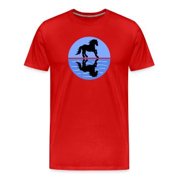 Chevaux islandais Cheval Fou Chevaux Équitation Mare - T-shirt bio Premium Homme - rouge - Devant - Damien (186cm)