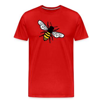 Honigbienen-Logo für Imker - Männer Premium Bio T-Shirt - Rot - Vorne - Damien (186cm)