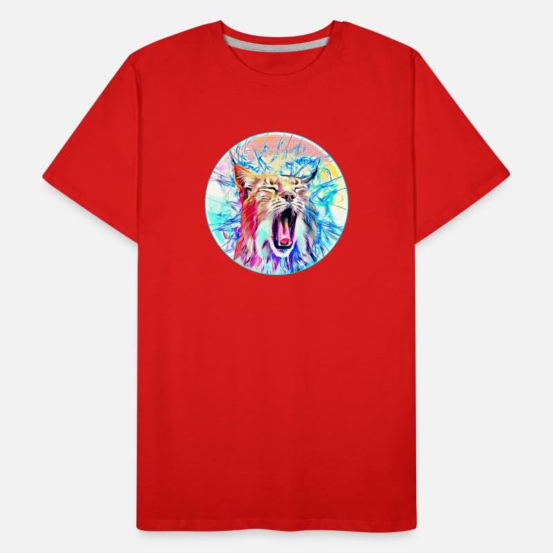 Chat lynx en liberté un chat sauvage T-shirt bio Premium Homme